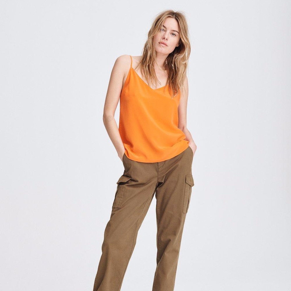 RAG & BONE Astrid Silk Camisole Orange S Casual